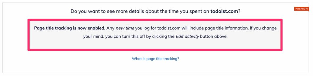 page title tracking is enabled